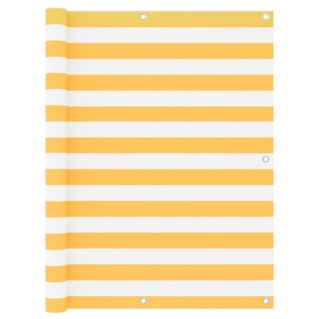 Toldo para balcón tela oxford blanco y amarillo 120x500 cm