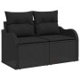 Conjunto de sofá de jardín con cojín 4 pcs Negro Poliratán