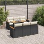 Set sofás jardín y cojines 7 pzas ratán sintético acacia negro by , Garden sets - Ref: Foro24-3327444, Price: 476,34 €, Disco...
