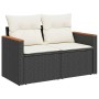 Set sofás jardín y cojines 7 pzas ratán sintético acacia negro by , Garden sets - Ref: Foro24-3327444, Price: 476,34 €, Disco...