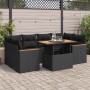 Set sofás jardín y cojines 6 pzas ratán sintético acacia negro de , Conjuntos de jardín - Ref: Foro24-3327450, Precio: 522,20...