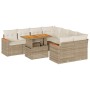 Set sofás jardín y cojines 9 pzas ratán sintético acacia beige by , Garden sets - Ref: Foro24-3327467, Price: 664,99 €, Disco...
