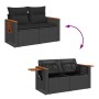 Set sofás jardín y cojines 5 pzas ratán sintético acacia negro by , Garden sets - Ref: Foro24-3327541, Price: 413,05 €, Disco...