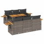 Set sofás jardín y cojines 7 pzas ratán sintético acacia gris von , Gartensets - Ref: Foro24-3327560, Preis: 533,10 €, Rabatt: %