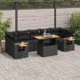Set sofás jardín y cojines 8 pzas ratán sintético acacia negro von , Gartensets - Ref: Foro24-3327569, Preis: 597,50 €, Rabat...