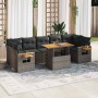 Set sofás jardín y cojines 8 pzas ratán sintético acacia gris by , Garden sets - Ref: Foro24-3327574, Price: 544,25 €, Discou...