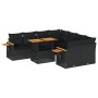 Set sofás jardín y cojines 9 pzas ratán sintético acacia negro by , Garden sets - Ref: Foro24-3327576, Price: 670,80 €, Disco...