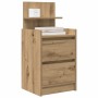Mesilla de noche con 2 cajones roble artesanal 38x34x80 cm by , Nightstands - Ref: Foro24-861371, Price: 54,66 €, Discount: %