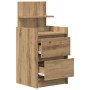 Mesilla de noche con 2 cajones roble artesanal 38x34x80 cm by , Nightstands - Ref: Foro24-861371, Price: 54,66 €, Discount: %