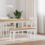 Banco 110 cm madera maciza caucho blanco von , Ess- und Küchenbänke - Ref: Foro24-4102609, Preis: 77,92 €, Rabatt: %