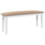 Banco 110 cm madera maciza caucho blanco von , Ess- und Küchenbänke - Ref: Foro24-4102609, Preis: 77,92 €, Rabatt: %