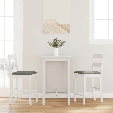 Taburetes de bar con cojines 2 uds madera maciza blanca caucho von , Küchenhocker - Ref: Foro24-4102559, Preis: 136,73 €, Rab...