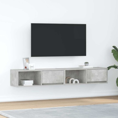 Muebles de TV 2uds madera ingeniería gris hormigón 80x31x25,5cm by , TV Furniture - Ref: Foro24-861461, Price: 71,83 €, Disco...