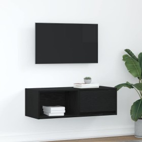 Mueble de TV de madera de roble negro 80x31x25,5 cm von , TV-Möbel - Ref: Foro24-861456, Preis: 46,17 €, Rabatt: %