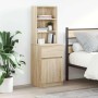 Mesilla de noche de roble Sonoma 39x35x125 cm Madera ingeniería de , Mesitas de noche - Ref: Foro24-861312, Precio: 84,48 €, ...