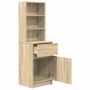 Mesilla de noche de roble Sonoma 39x35x125 cm Madera ingeniería de , Mesitas de noche - Ref: Foro24-861312, Precio: 84,48 €, ...