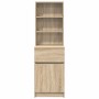 Mesilla de noche de roble Sonoma 39x35x125 cm Madera ingeniería de , Mesitas de noche - Ref: Foro24-861312, Precio: 84,48 €, ...