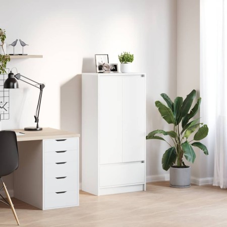 Armario con cajón blanco 55,5x34x119,5 cm Madera de ingeniería von , Sideboards - Ref: Foro24-861643, Preis: 98,07 €, Rabatt: %