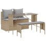 Set comedor de jardín 3 pzas con cojines ratán sintético beige von , Gartensets - Ref: Foro24-4104184, Preis: 274,21 €, Rabat...