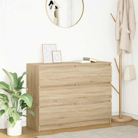 Aparador de madera contrachapada roble sonoma 100x35x76 cm by , Sideboards - Ref: Foro24-3328500, Price: 138,18 €, Discount: %