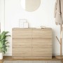 Aparador de madera contrachapada roble sonoma 100x35x76 cm by , Sideboards - Ref: Foro24-3328500, Price: 138,18 €, Discount: %