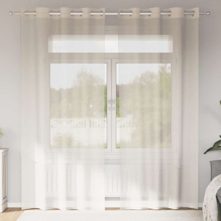 Cortinas de gasa con ojales 2 uds crema 140x245 cm von , Vorhänge und Gardinen - Ref: Foro24-4102074, Preis: 15,61 €, Rabatt: %