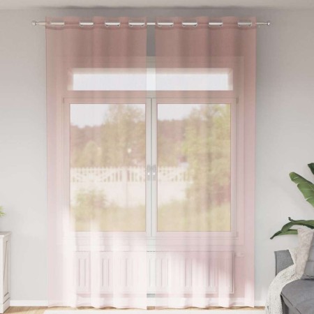 Cortinas de gasa con ojales 2 uds rosa claro 140x300 cm von , Vorhänge und Gardinen - Ref: Foro24-4102088, Preis: 16,18 €, Ra...