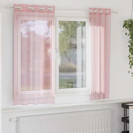 Cortinas de gasa con ojales 2 uds rosa 140x140 cm von , Vorhänge und Gardinen - Ref: Foro24-4102095, Preis: 13,67 €, Rabatt: %