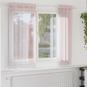 Cortinas de gasa con ojales 2 uds rosa claro 140x140 cm von , Vorhänge und Gardinen - Ref: Foro24-4102083, Preis: 13,23 €, Ra...