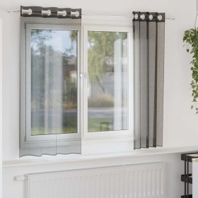 Cortinas de gasa con ojales 2 uds negro140x175 cm von , Vorhänge und Gardinen - Ref: Foro24-4102060, Preis: 14,11 €, Rabatt: %