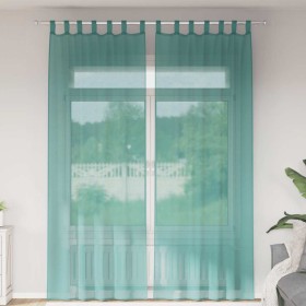 Cortinas de gasa con bolsillos para varillas 2 uds. turquesa von , Vorhänge und Gardinen - Ref: Foro24-4102240, Preis: 15,00 ...