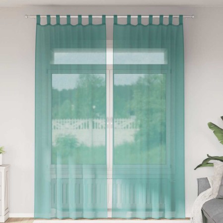Cortinas de gasa con bolsillos para varillas 2 uds. turquesa von , Vorhänge und Gardinen - Ref: Foro24-4102240, Preis: 15,00 ...