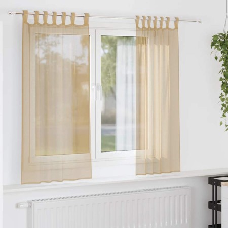 Cortinas de gasa con bolsillos para varillas 2 uds. arena von , Vorhänge und Gardinen - Ref: Foro24-4102216, Preis: 12,79 €, ...