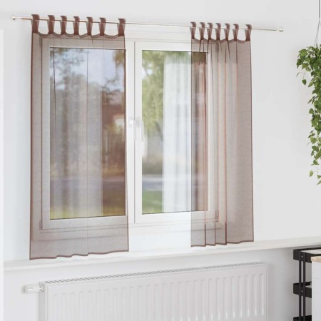 Cortinas de gasa con bolsillos para varillas 2 uds. marrón von , Vorhänge und Gardinen - Ref: Foro24-4102171, Preis: 12,79 €,...