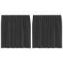 Cortinas de gasa con trabillas 2 uds. negro de , Cortinas y visillos - Ref: Foro24-4102256, Precio: 14,05 €, Descuento: %