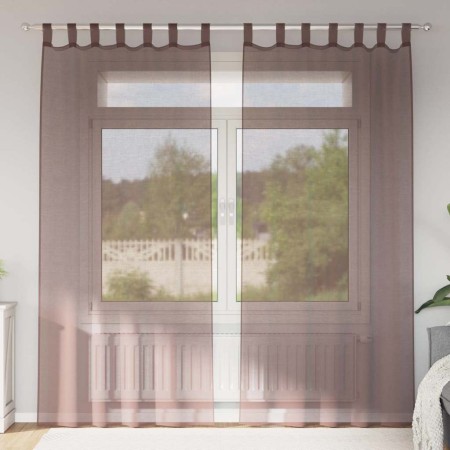 Cortinas de gasa con bolsillos para varillas 2 uds. marrón von , Vorhänge und Gardinen - Ref: Foro24-4102173, Preis: 13,12 €,...