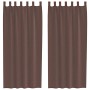Cortinas de gasa con bolsillos para varillas 2 uds. marrón von , Vorhänge und Gardinen - Ref: Foro24-4102173, Preis: 13,12 €,...