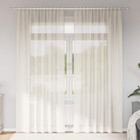 Cortinas de gasa con trabillas 2 uds. crema von , Vorhänge und Gardinen - Ref: Foro24-4102268, Preis: 14,93 €, Rabatt: %