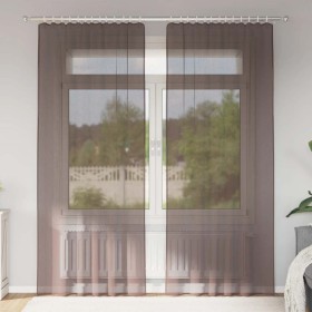 Cortinas de gasa con trabillas 2 uds. marrón von , Vorhänge und Gardinen - Ref: Foro24-4102263, Preis: 14,52 €, Rabatt: %