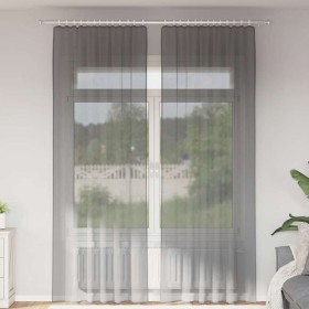 Cortinas de gasa con trabillas 2 uds gris oscuro 140x260 cm von , Vorhänge und Gardinen - Ref: Foro24-4102275, Preis: 15,49 €...