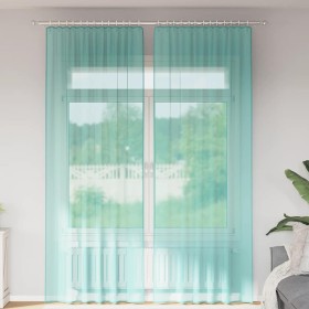 Cortinas de gasa con trabillas 2 uds turquesa 140x260 cm by , Curtains and curtains - Ref: Foro24-4102330, Price: 15,49 €, Di...