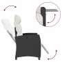 Silla de jardín reclinable con mesa auxiliar ratán negro von , Gartenstühle - Ref: Foro24-4108275, Preis: 176,28 €, Rabatt: %