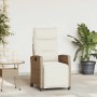 Silla de jardín reclinable con mesa auxiliar ratán beige von , Gartenstühle - Ref: Foro24-4108277, Preis: 203,13 €, Rabatt: %