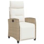 Silla de jardín reclinable con mesa auxiliar ratán beige von , Gartenstühle - Ref: Foro24-4108277, Preis: 203,13 €, Rabatt: %