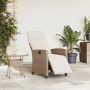Silla de jardín reclinable con mesa auxiliar ratán beige von , Gartenstühle - Ref: Foro24-4108277, Preis: 203,13 €, Rabatt: %