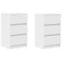 Mesillas de noche con 3 cajones 2 uds Blanco 39x35x65 cm by , Nightstands - Ref: Foro24-861338, Price: 103,03 €, Discount: %
