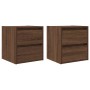 Mesillas de noche de pared 2 uds roble marrón 38x34x40 cm by , Nightstands - Ref: Foro24-861260, Price: 94,11 €, Discount: %