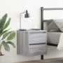 Mesilla de noche de pared gris Sonoma 38x34x40 cm de , Mesitas de noche - Ref: Foro24-861257, Precio: 46,27 €, Descuento: %