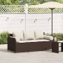 Sofá de jardín con cojines 3 plazas ratán sintético marrón by , Outdoor sofas - Ref: Foro24-4104173, Price: 225,67 €, Discoun...