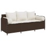 Sofá de jardín con cojines 3 plazas ratán sintético marrón by , Outdoor sofas - Ref: Foro24-4104173, Price: 225,67 €, Discoun...